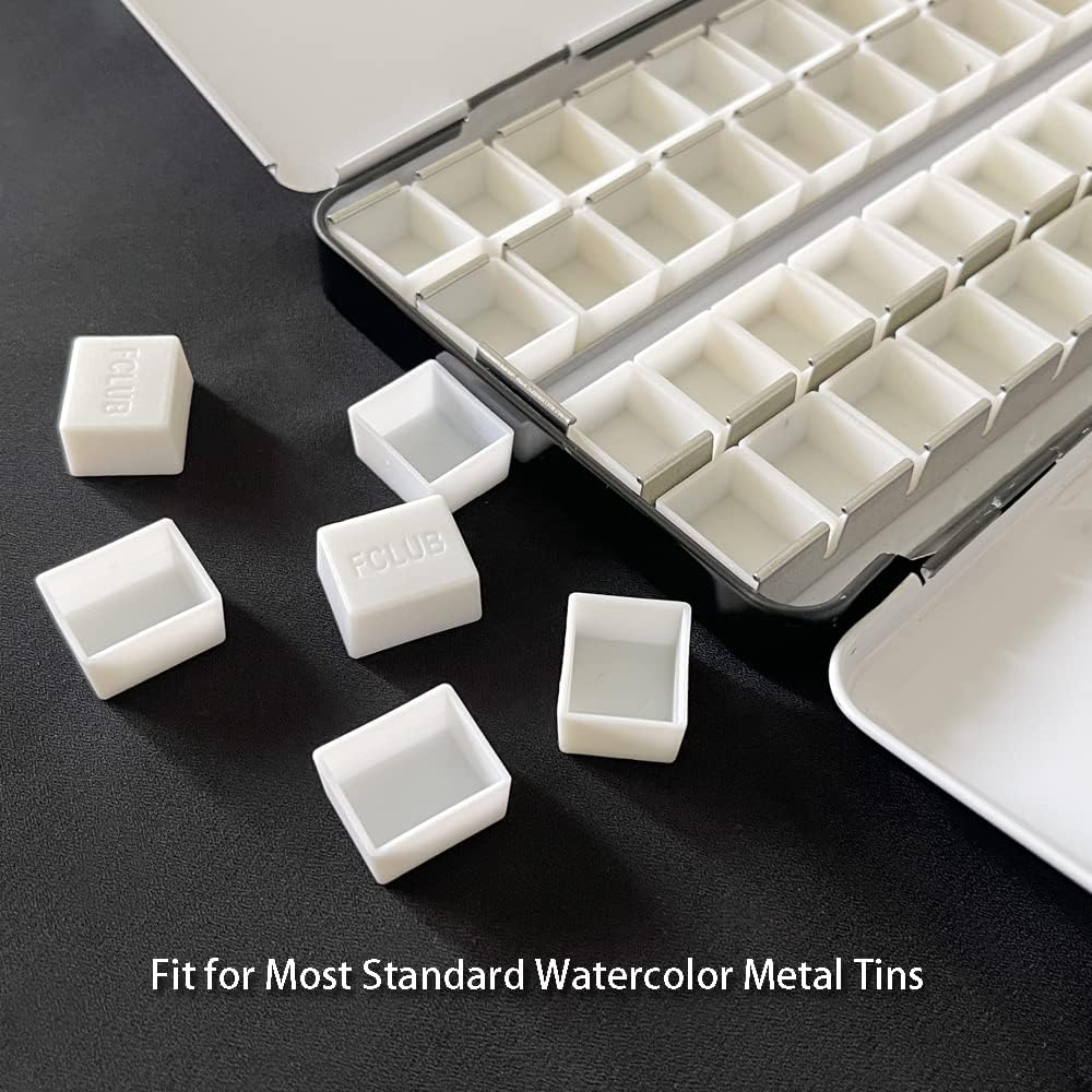 2ML 1000Pcs, Watercolor Half Pans - Empty Watercolor Pans for DIY Water Colour Oils Paints