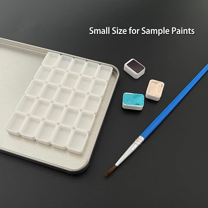 0.5ML 100Pcs, Empty Watercolor Pans - Paint Pans with 3M Magnetic Tape for DIY Watercolor Oils Painting