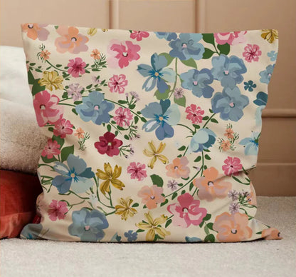 2-Pack Floral Throw Pillow Covers – 18x18 Inch Spring & Summer Decorative Cushion Covers, Colorful Botanical Print, Soft Polyester, Digital Printing for Sofa, Couch, Bedroom & Home Decor