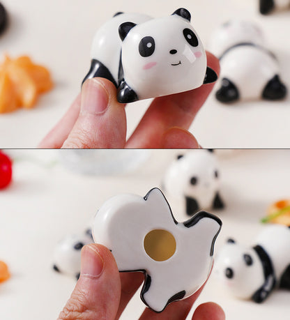 9pcs Ceramic Panda Chopstick Rests – Japanese Style Porcelain Holders for Chopsticks, Spoons & Forks | Cute Panda Tableware & Gift Set