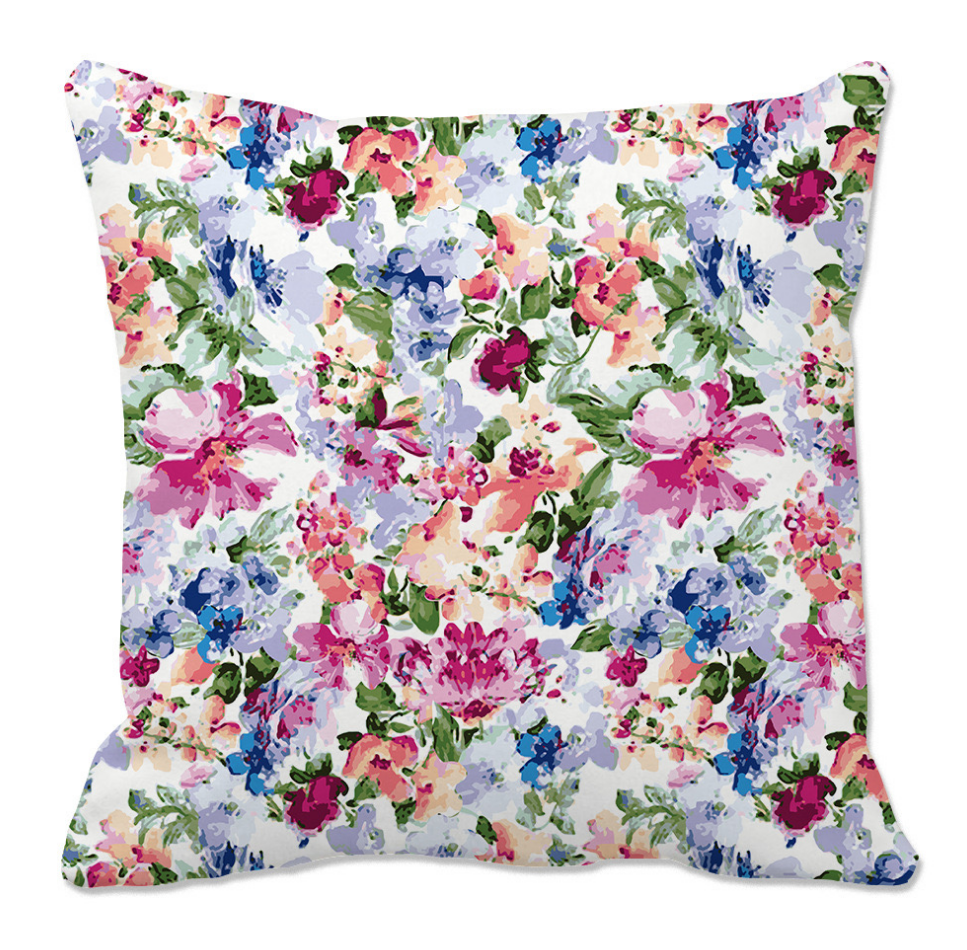 2-Pack Floral Throw Pillow Covers – 18x18 Inch Spring & Summer Decorative Cushion Covers, Colorful Botanical Print, Soft Polyester, Digital Printing for Sofa, Couch, Bedroom & Home Decor