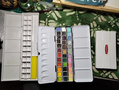 Travel Empty Watercolor Tins Palette - Medium Watercolor Palette Paint Case