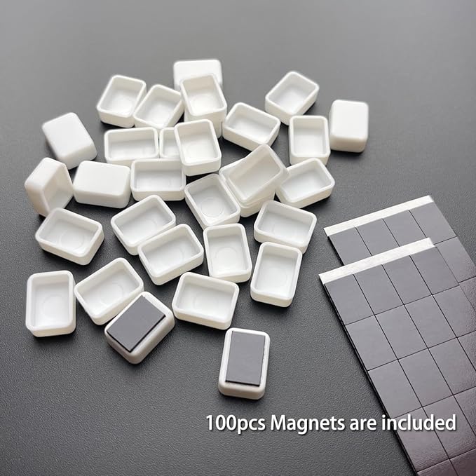 0.5ML 100Pcs, Empty Watercolor Pans - Paint Pans with 3M Magnetic Tape for DIY Watercolor Oils Painting