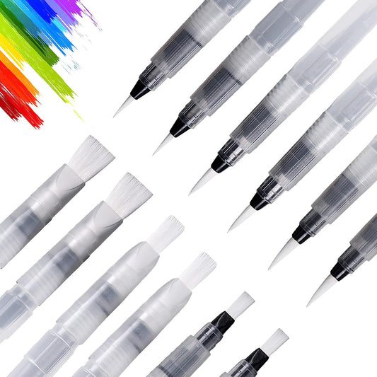 Watercolor Brush Pens, 2 Sets 12 pcs 120mm, Refillable Watercolor Paint Pens for Painting Markers