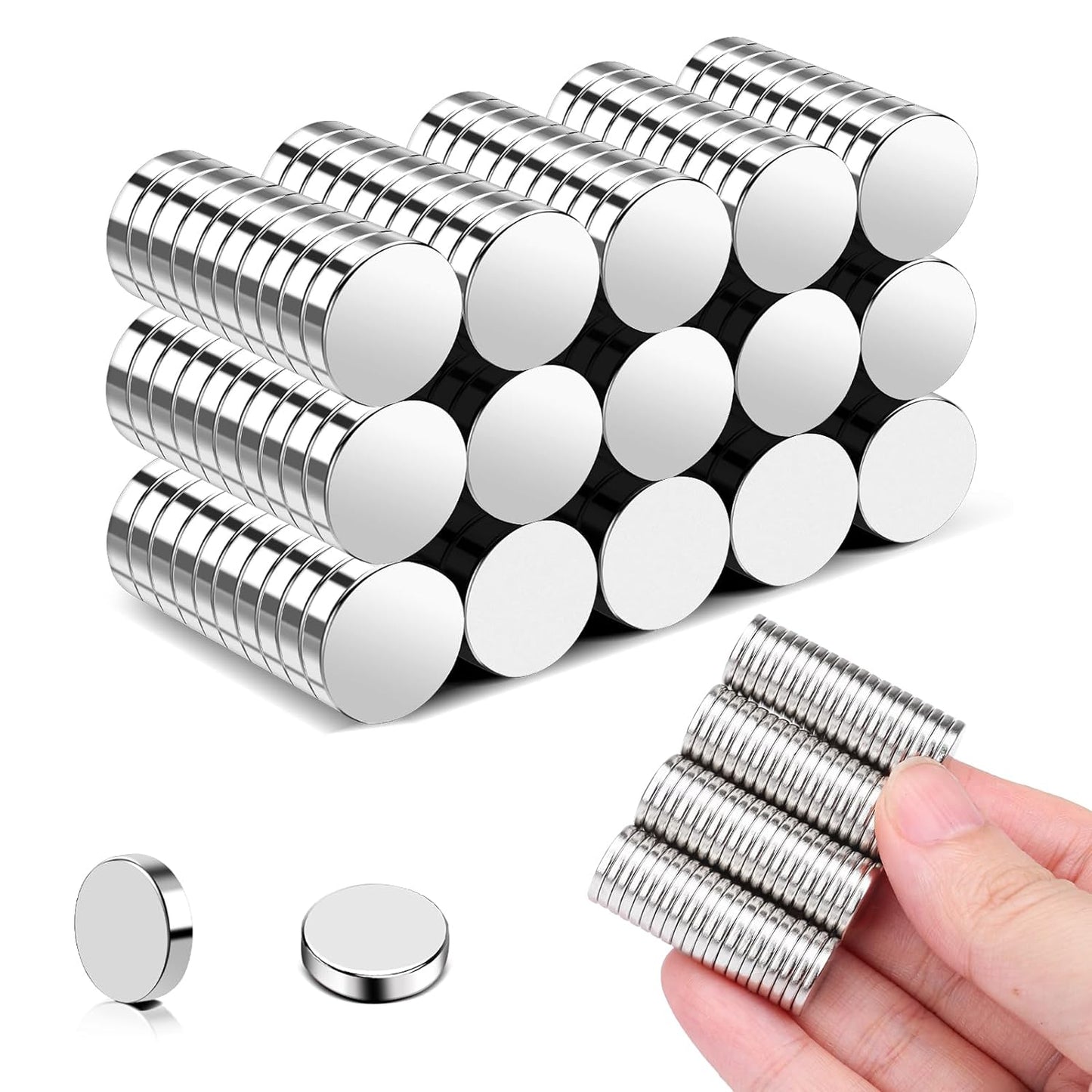 FCLUB Small Magnets 1000Pcs 12*1mm Neodymium Magnets, Tiny Strong Small Round Magnets Circle Rare Earth Magnets for Refrigerator, Office, Whiteboard, Crafts, DIY, Button Magnets