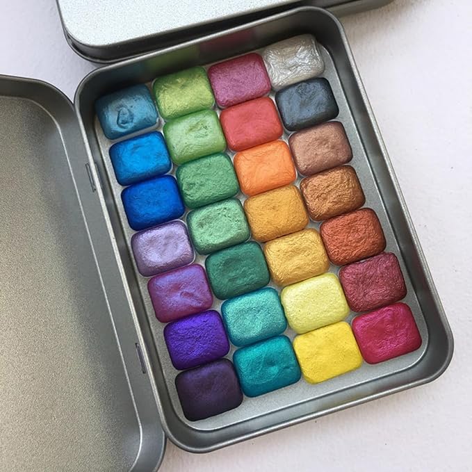 0.5ML 100Pcs, Empty Watercolor Pans - Paint Pans with 3M Magnetic Tape for DIY Watercolor Oils Painting