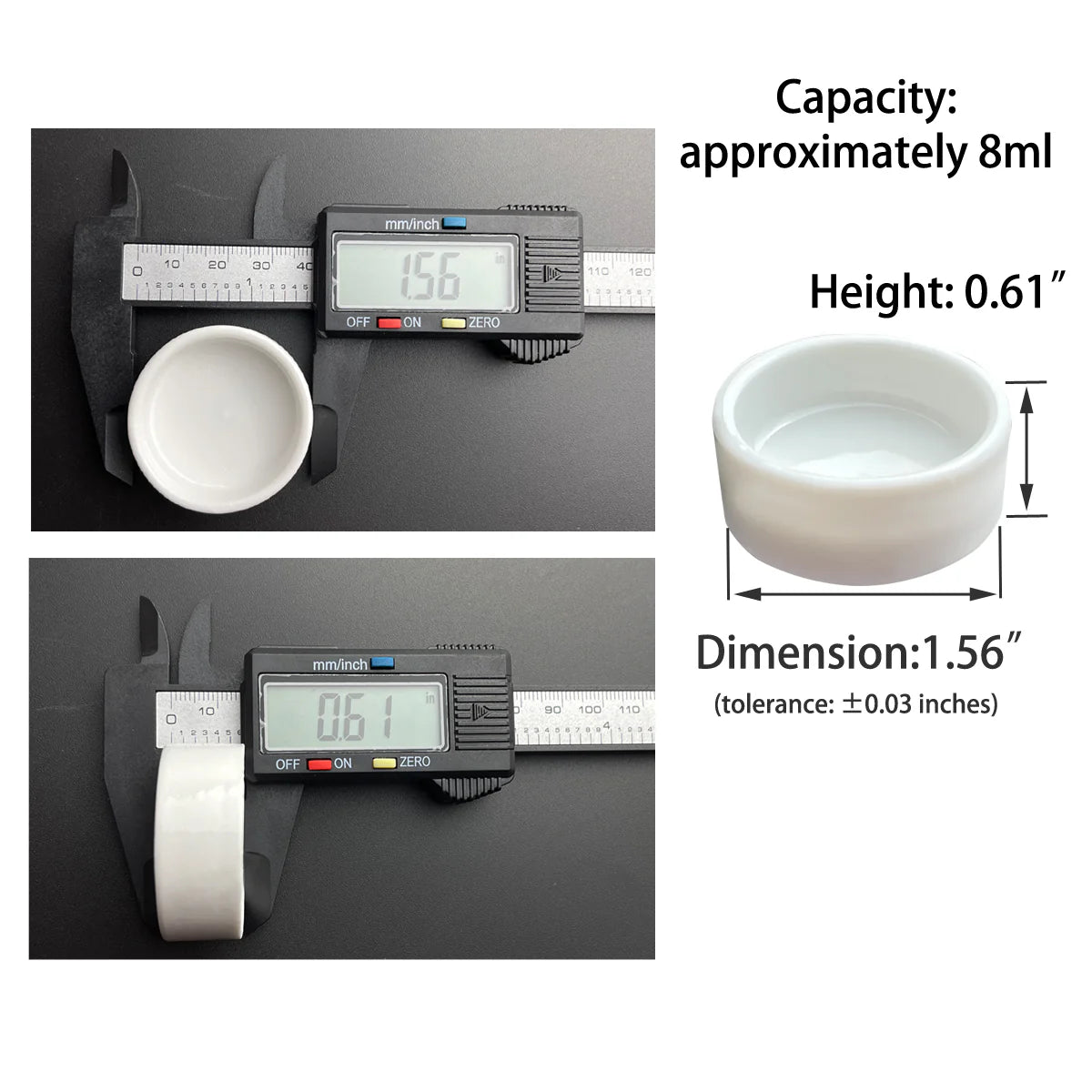 20Pcs Ceramic Watercolor Pan,1.6ML/2ML/3.8ML/5ML/8ML Round Pan for Watercolor, Small/ Large Ceramic Tray Palette for Watercolor Gouache Acrylic Oil Painting