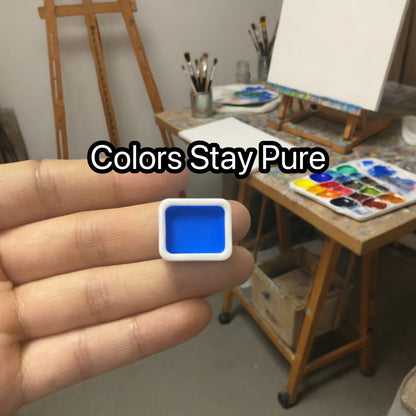 1.7ML 20Pcs Ceramic Half Pans with Flat Bottom for Paints – Individual White Porcelain Paint Pans for Watercolor, Gouache, Ink & Handmade Colors – Reusable Mixing Cups for Custom Palettes