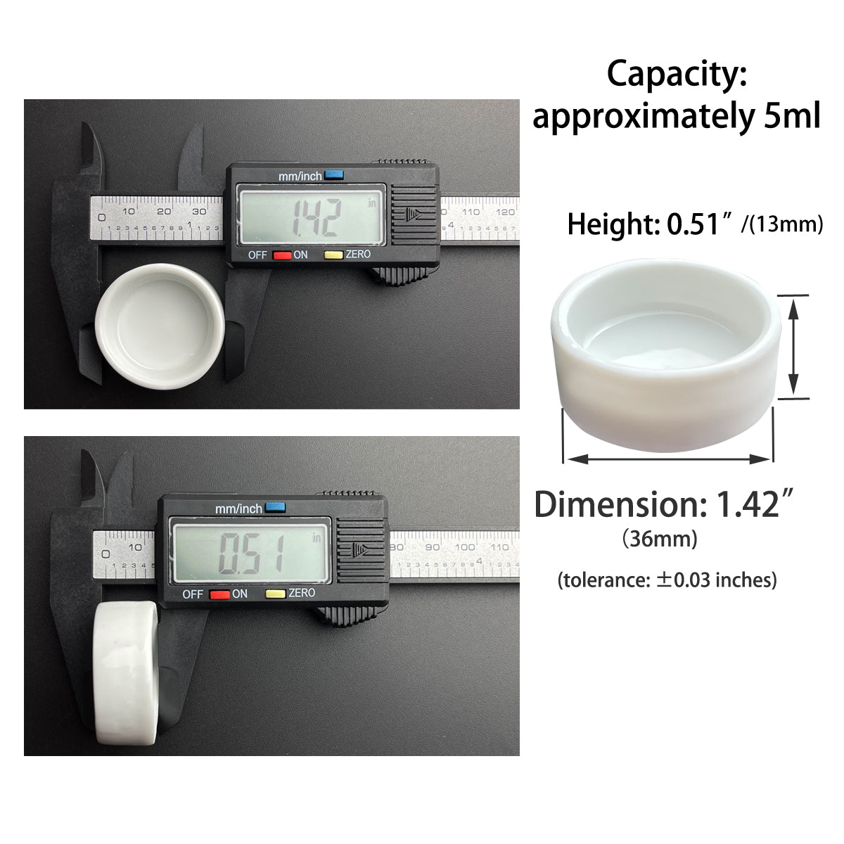 100Pcs Ceramic Watercolor Pan,1.6ML/2ML/3.8ML/5ML/8ML Round Pan for Watercolor, Small/ Large Ceramic Tray Palette for Watercolor Gouache Acrylic Oil Painting