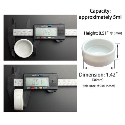 100Pcs Ceramic Watercolor Pan,1.6ML/2ML/3.8ML/5ML/8ML Round Pan for Watercolor, Small/ Large Ceramic Tray Palette for Watercolor Gouache Acrylic Oil Painting