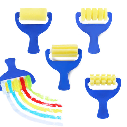 12Pcs 3 Sets Kids Sponge Paint Rollers – EVA Foam Painting Brushes for DIY Doodling, Early Learning, and Preschool Art, Washable and Easy-to-Use Art Tools for Creative Painting