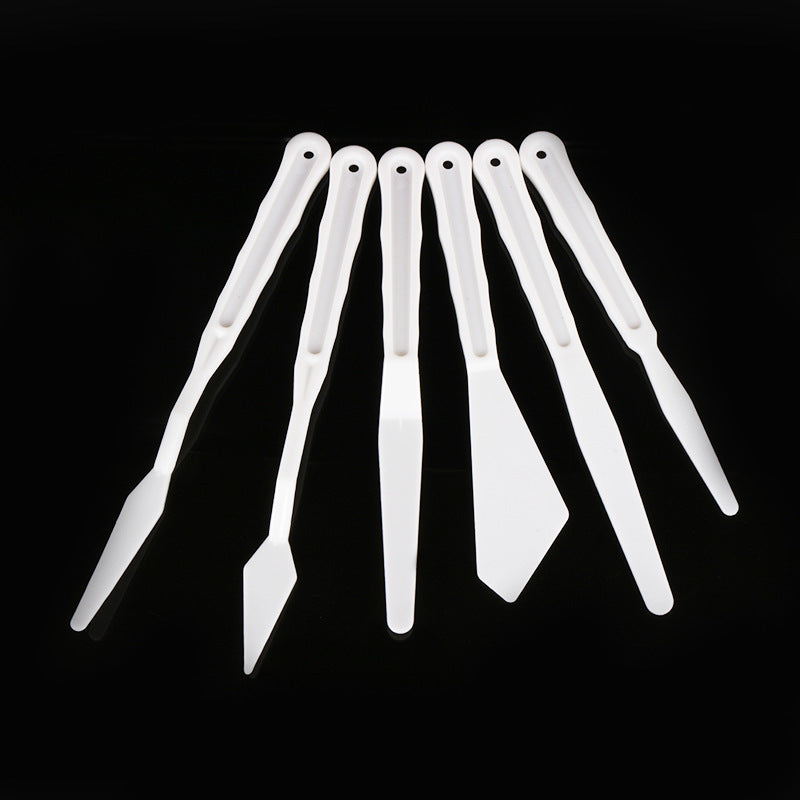 6-Piece Plastic Palette Knife Set – Perfect for Model Crafting, Painting & DIY Art Projects