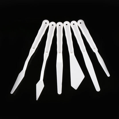 6-Piece Plastic Palette Knife Set – Perfect for Model Crafting, Painting & DIY Art Projects