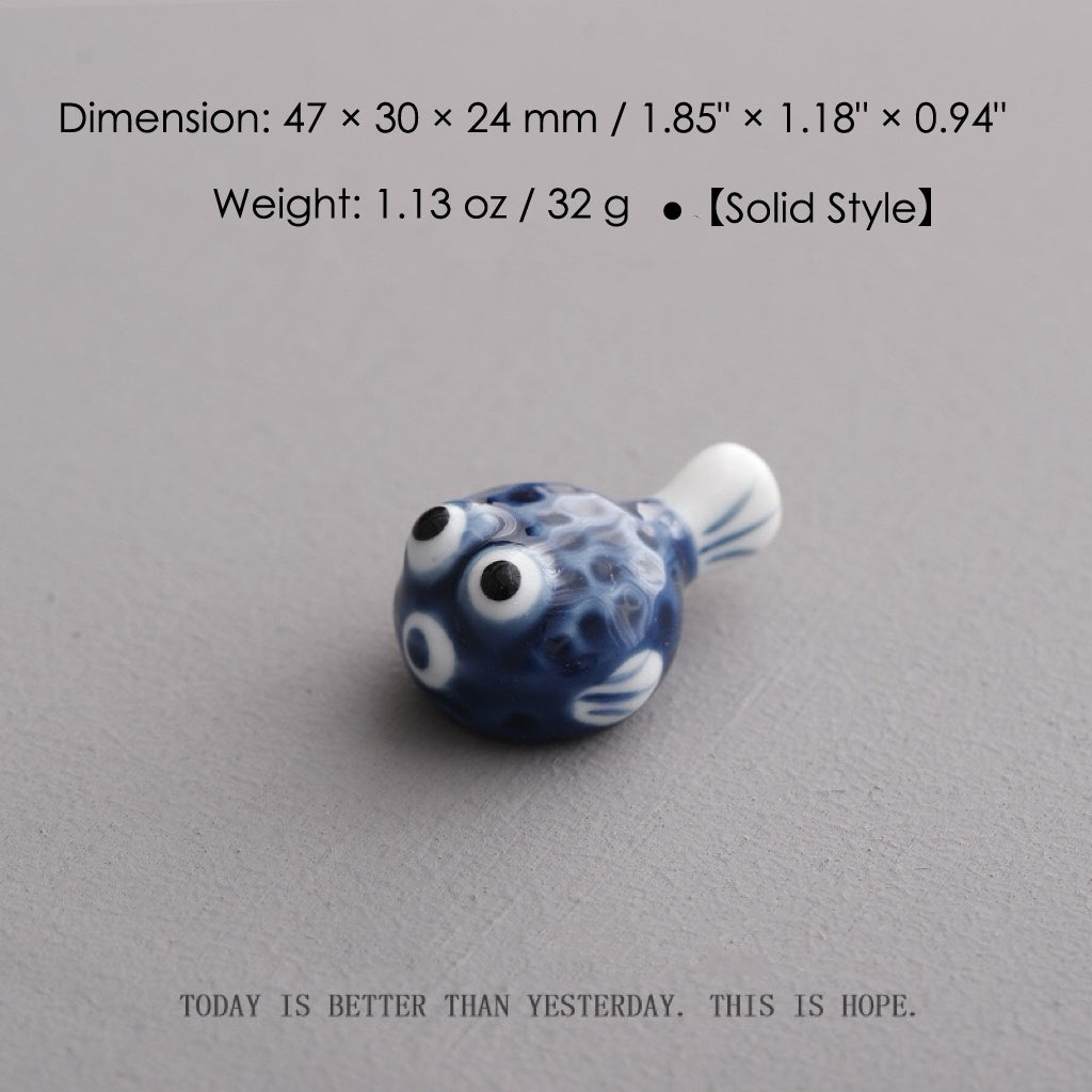 Ceramic Pufferfish Chopstick Rests – 16pcs Solid Japanese Porcelain Holders | Cute Tableware & Kitchen Gift