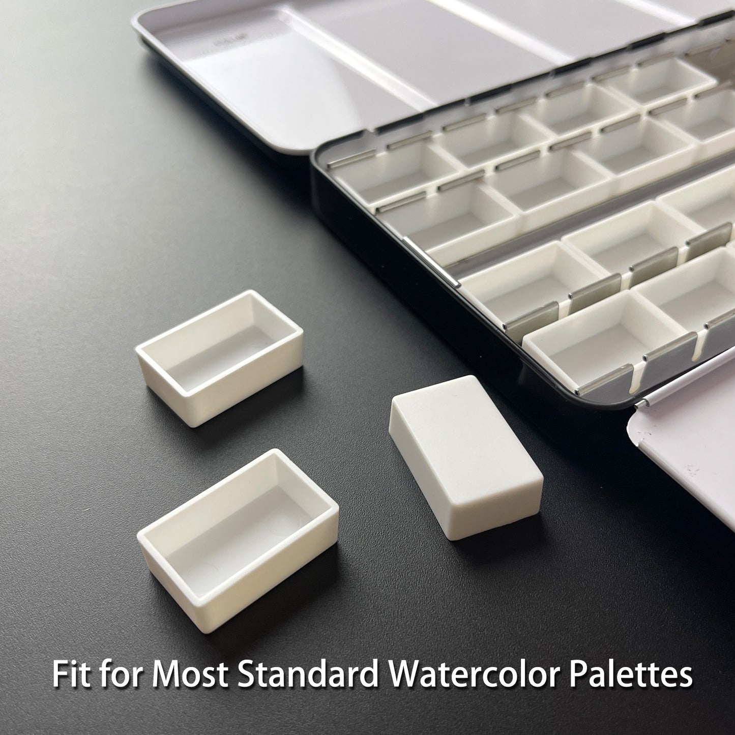 3.6ML 1000Pcs, FCLUB Empty Watercolor Pans - Plastic Watercolor Full Pans for Painting DIY Art Drawing
