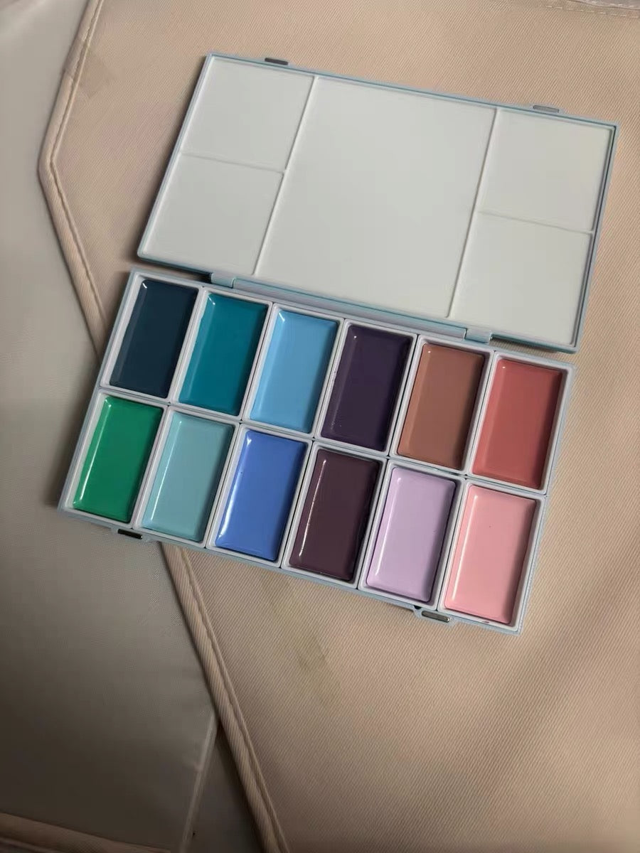 Kuretake 12 Pan Watercolor Palette for Empty Watercolor Pans