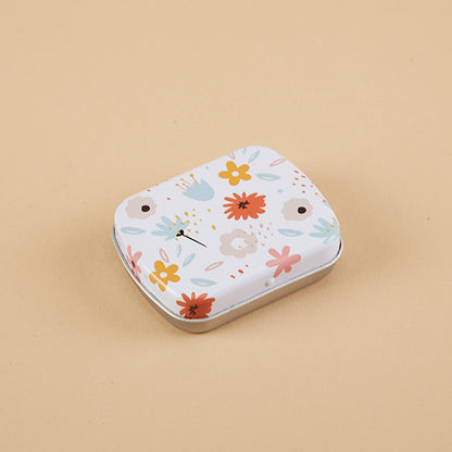 2.3 x 1.9 x 0.6 inches 9 Pcs Small Metal Tin Box Portable Small Container Storage Case With Solid Hinged Top for Drawing Pin Nail Art Bead Earring and Jewelry Craft Organizing
