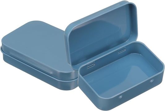 3.75 x 2.37 x 0.8 inches 10 Pcs Metal Hinged Tin Box Container Portable Small Storage Container Kit with Lid for Home Storage