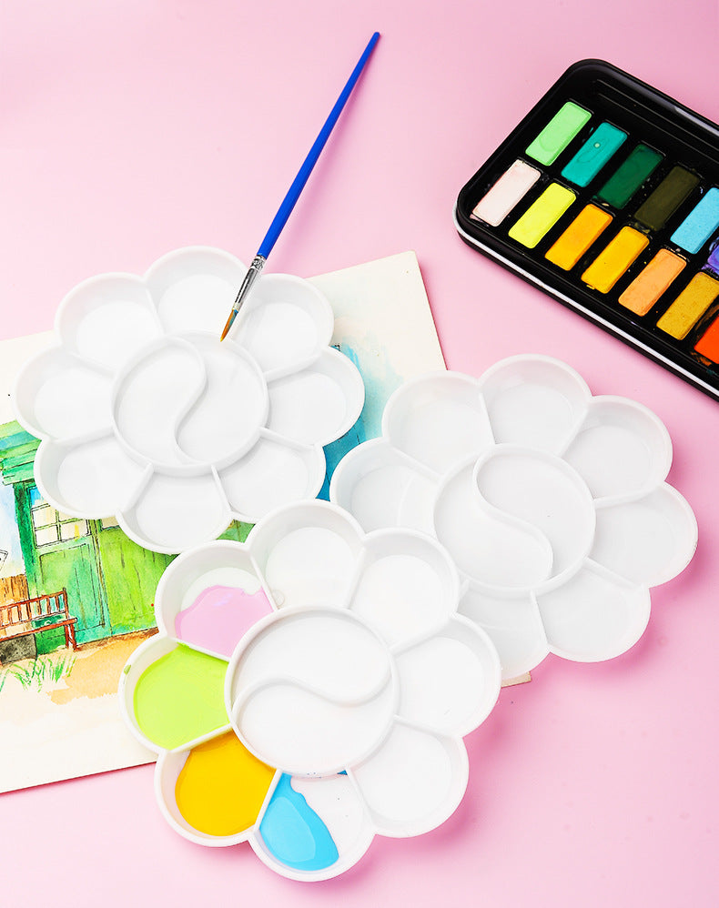 100Pcs Paint Pallet Tray, Painting Pallete, 10 Wells Color Mixing Pallete/Paint Trays for Kids, Plastic Palette