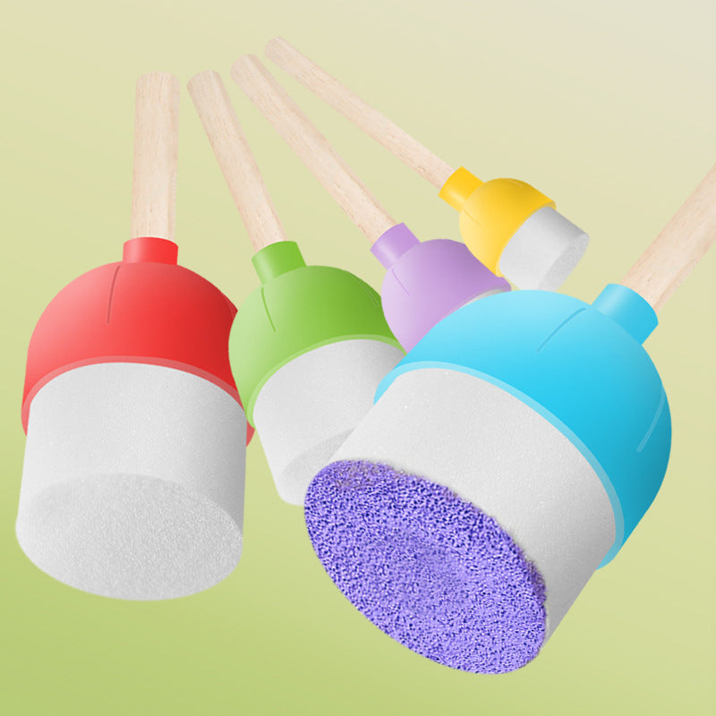 5-Pieces Assorted Size Round Sponges Brush Set, Paint Tools for Kids  paint tools