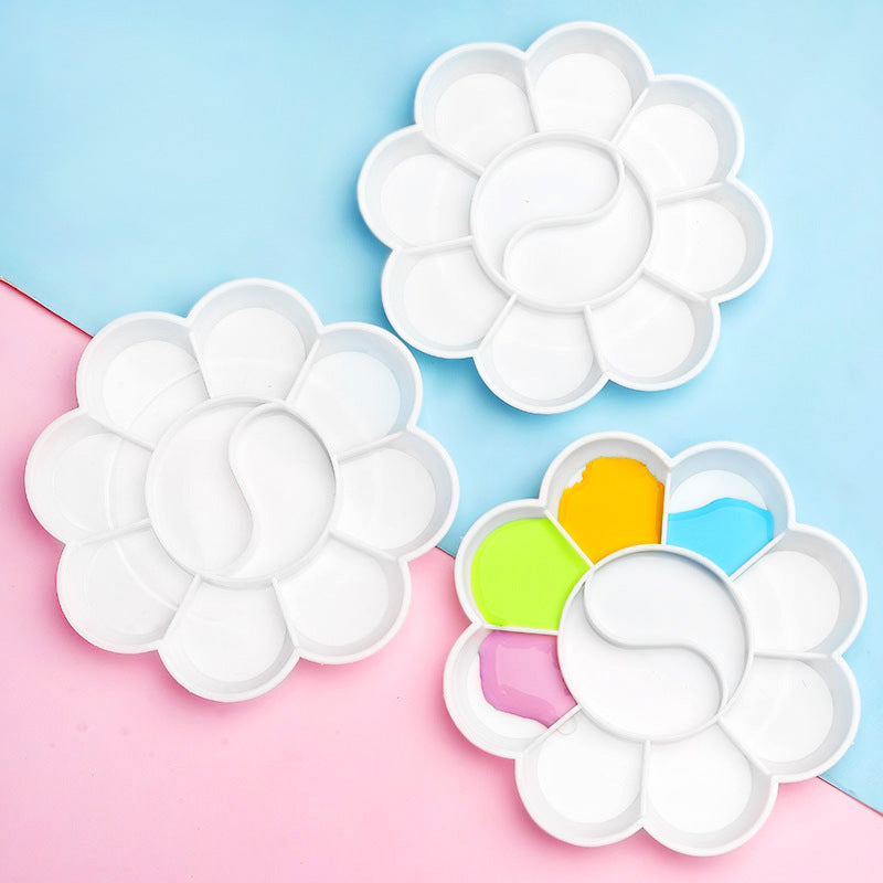 100Pcs Paint Pallet Tray, Painting Pallete, 10 Wells Color Mixing Pallete/Paint Trays for Kids, Plastic Palette