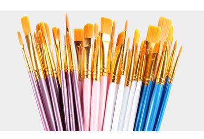 80Pcs Acrylic & Watercolor Paint Brush Set – High-Quality Nylon Bristles with Sturdy Plastic Handles, Smooth Copper Ferrules, Ideal for Oil, Gouache & Watercolor Painting, Assorted Colors