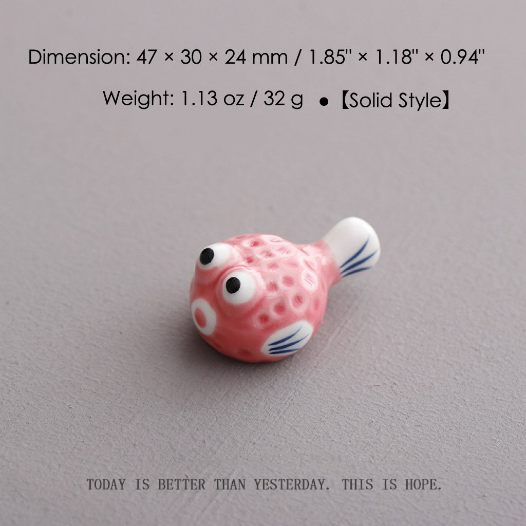 Ceramic Pufferfish Chopstick Rests – 16pcs Solid Japanese Porcelain Holders | Cute Tableware & Kitchen Gift