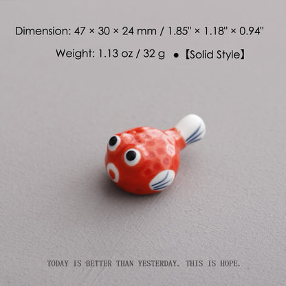 Ceramic Pufferfish Chopstick Rests – 16pcs Solid Japanese Porcelain Holders | Cute Tableware & Kitchen Gift