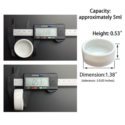 100Pcs Ceramic Watercolor Pan,1.6ML/2ML/3.8ML/5ML/8ML Round Pan for Watercolor, Small/ Large Ceramic Tray Palette for Watercolor Gouache Acrylic Oil Painting