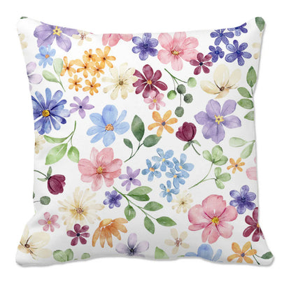 2-Pack Floral Throw Pillow Covers – 18x18 Inch Spring & Summer Decorative Cushion Covers, Colorful Botanical Print, Soft Polyester, Digital Printing for Sofa, Couch, Bedroom & Home Decor