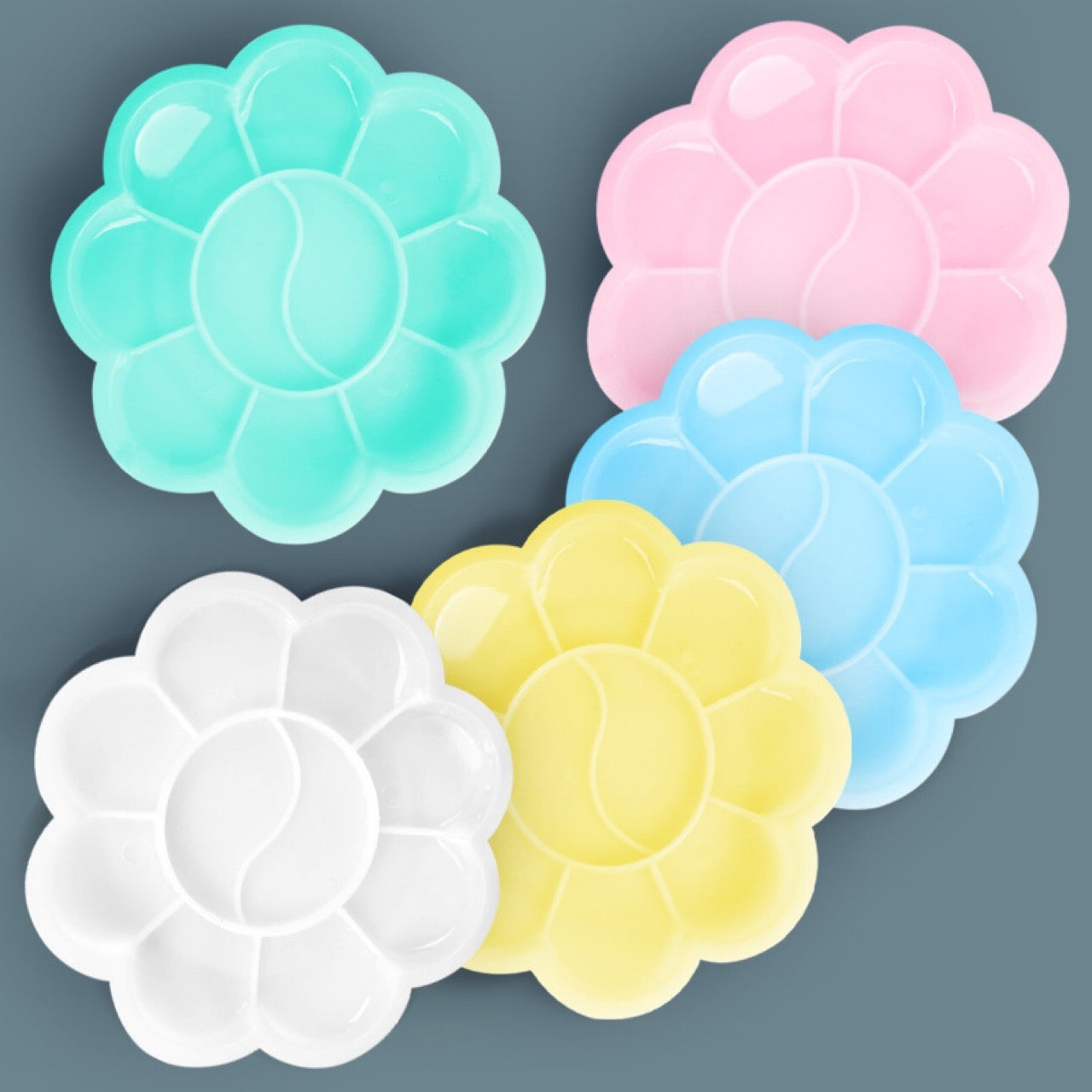 100Pcs Paint Pallet Tray, Painting Pallete, 10 Wells Color Mixing Pallete/Paint Trays for Kids, Plastic Palette