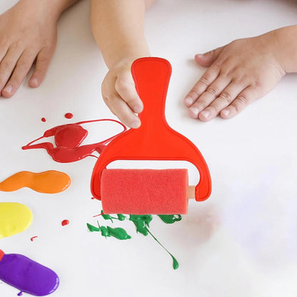 Kids DIY Sponge Paint Roller Set – 4pcs Colorful EVA Foam Painting Rollers, Easy-to-Clean Art Brushes for Toddler Doodling & Early Learning, Creative Preschool Painting Tools