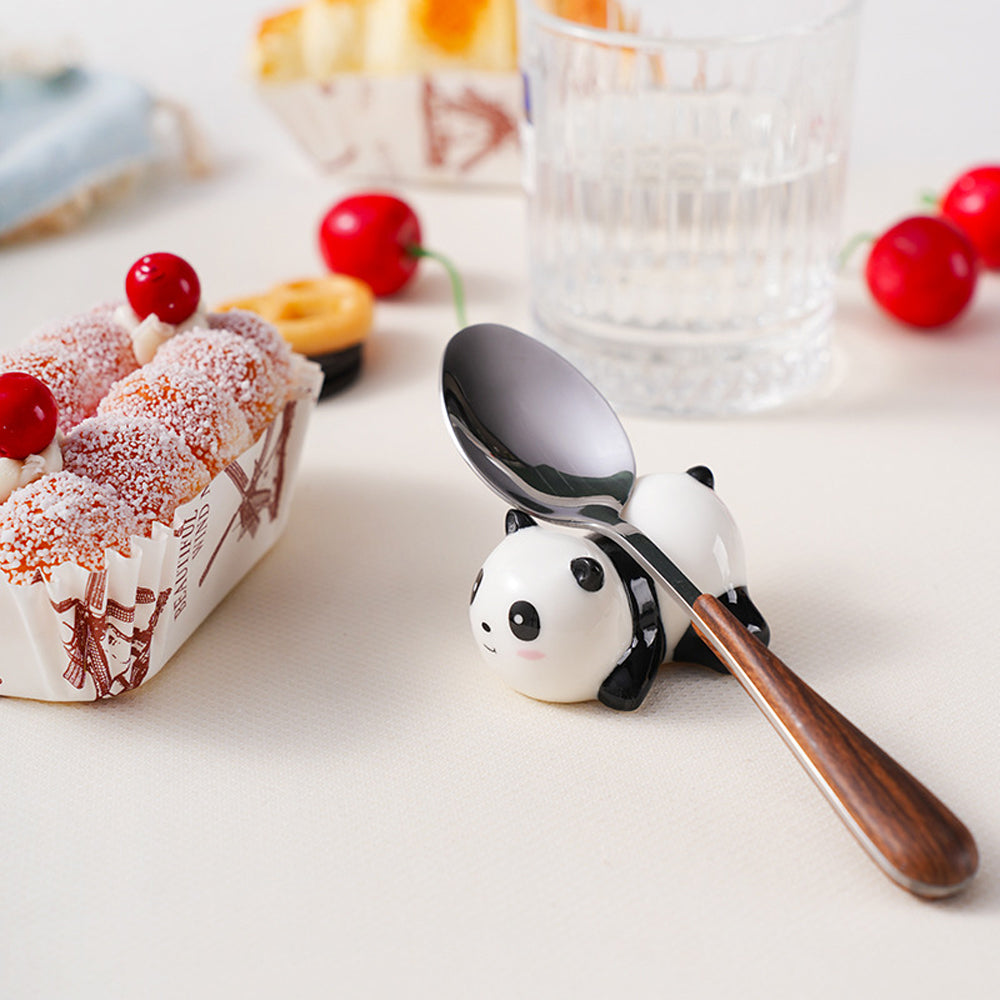 9pcs Ceramic Panda Chopstick Rests – Japanese Style Porcelain Holders for Chopsticks, Spoons & Forks | Cute Panda Tableware & Gift Set