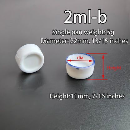 Bulk Ceramic Watercolor Mixing Pans – 100pcs Porcelain Round Paint Dishes (2ml–8ml) with Blue Rim for Watercolor, Gouache & Acrylic