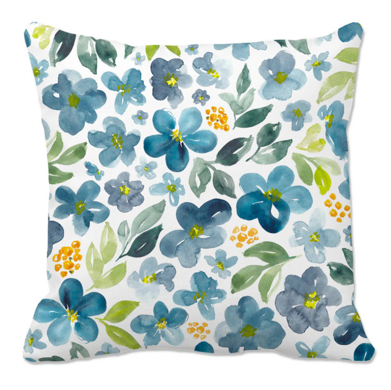 2-Pack Floral Throw Pillow Covers – 18x18 Inch Spring & Summer Decorative Cushion Covers, Colorful Botanical Print, Soft Polyester, Digital Printing for Sofa, Couch, Bedroom & Home Decor