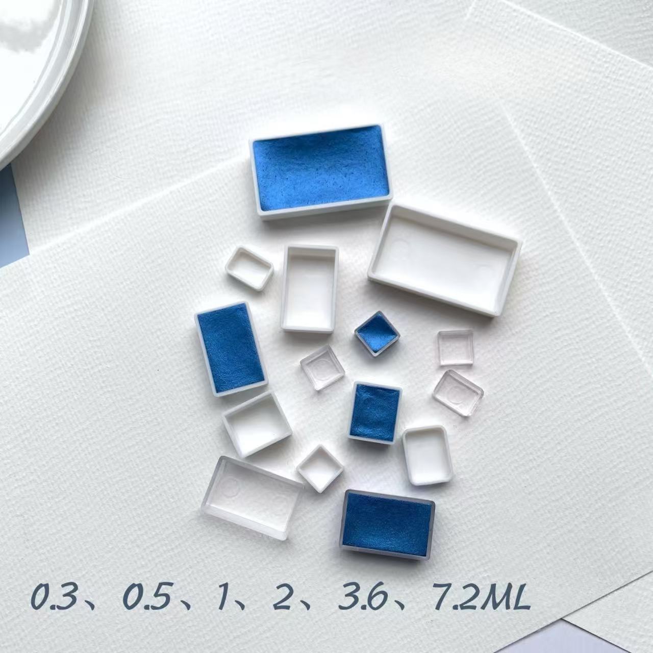 7.2ML 1000Pcs, XL Large Artist Empty Watercolor Paint pans GANSAI TAMBI Size, Kuretake Size, Extra Large Pans, Watercolor Pans for Kuretake Watercolors