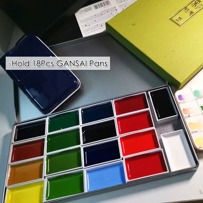 Storage Box for 24-Color White Night or 18-Color Kuretake Gansai – Fits Postcards, Envelopes, Paint Boxes – Idea for Watercolor Pans, Paint Sets, Watercolor Artists and Craft Enthusiasts