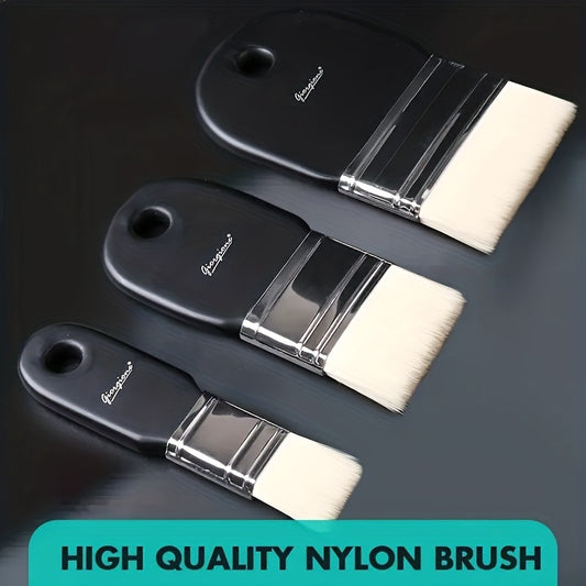 Nylon Hair Brush -  Flat Headed Brush - Painting Pen Brush -  Painting Brush Pigment Brush Water Powder Watercolor Oil Painting Acrylic Wall Painting Hand Painting Wall DIY Painting Tools Art Supplies
