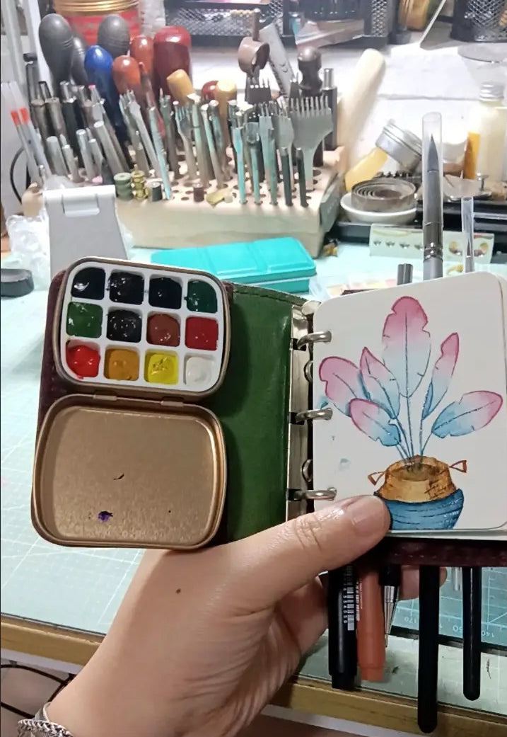 100Pcs 1.6ml 12-Well Mini Watercolor Palette – Travel Paint Tray | Portable Mixing Palette for Watercolor, Gouache, Acrylic, Oil Paint | Fits Mint Tin Box