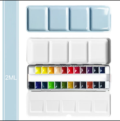Custom Repackaged Schmincke Academic Watercolor Paint Set 24 Colors | 1ml & 2ml Travel Watercolor Pans
