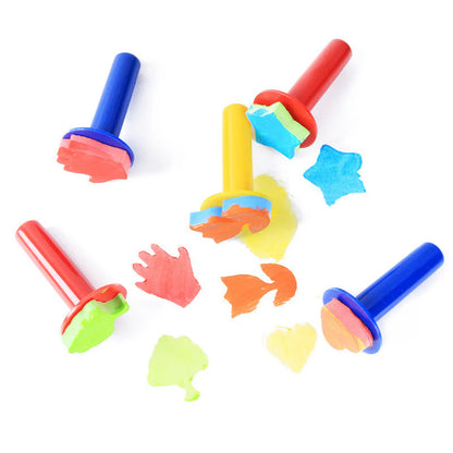 Children's Sponge Stamp Set for DIY Art, Cute EVA Foam Stamps for Kids, 5-Pack Colorful Patterns, Fun Educational Craft Tools, Easy to Use & Color, Boost Creativity