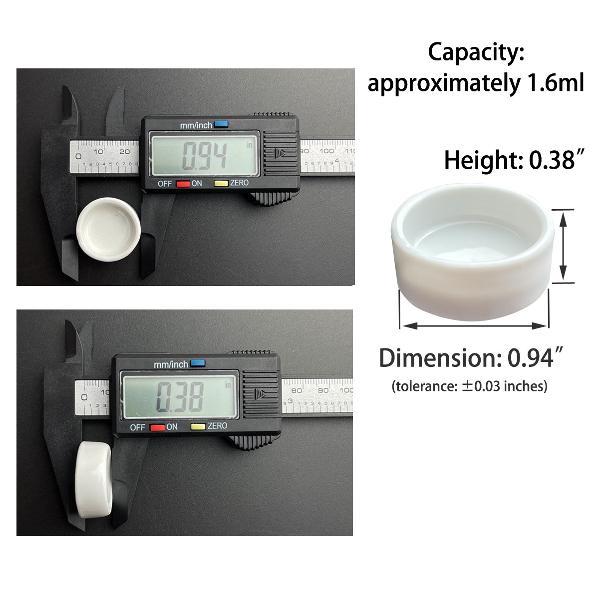 20Pcs Ceramic Watercolor Pan,1.6ML/2ML/3.8ML/5ML/8ML Round Pan for Watercolor, Small/ Large Ceramic Tray Palette for Watercolor Gouache Acrylic Oil Painting