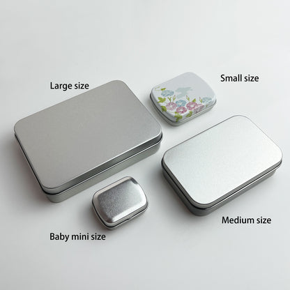 1.7 x 1.3 x 0.6 inches 100 Pcs Baby Mini Metal Tin Box Portable Small Container Storage Case With Solid Hinged Top for Drawing Pin Nail Art Bead Earring and Jewelry Craft Organizing
