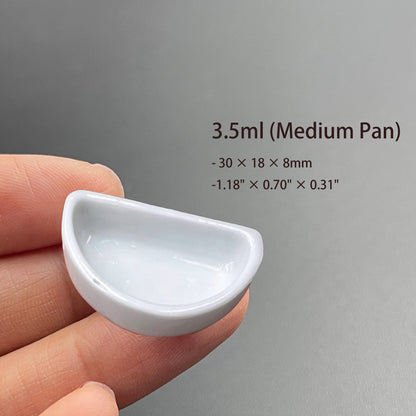 3.5ml medium ceramic watercolor pan, 30x18x8mm (1.18x0.70x0.31 inch), refillable paint container for artists and DIY watercolor palettes