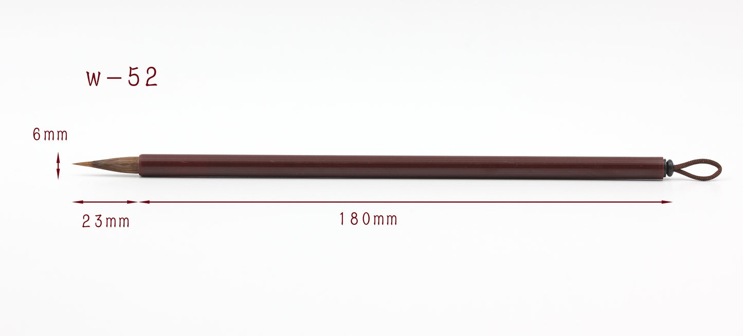 Chinese painting brush dimensions, 180mm length and 6mm brush head diameter