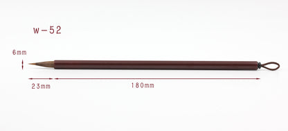 Chinese painting brush dimensions, 180mm length and 6mm brush head diameter
