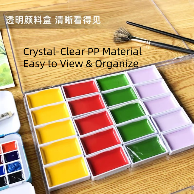 36-Color Gansai Watercolor Storage Box – Transparent Organizer Case Compatible with Kuretake, Kissho & Boku-Undo