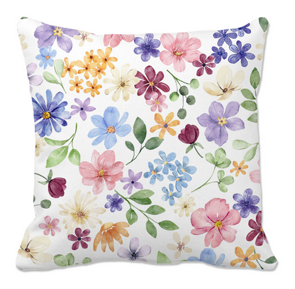 2-Pack Floral Throw Pillow Covers – 18x18 Inch Spring & Summer Decorative Cushion Covers, Colorful Botanical Print, Soft Polyester, Digital Printing for Sofa, Couch, Bedroom & Home Decor