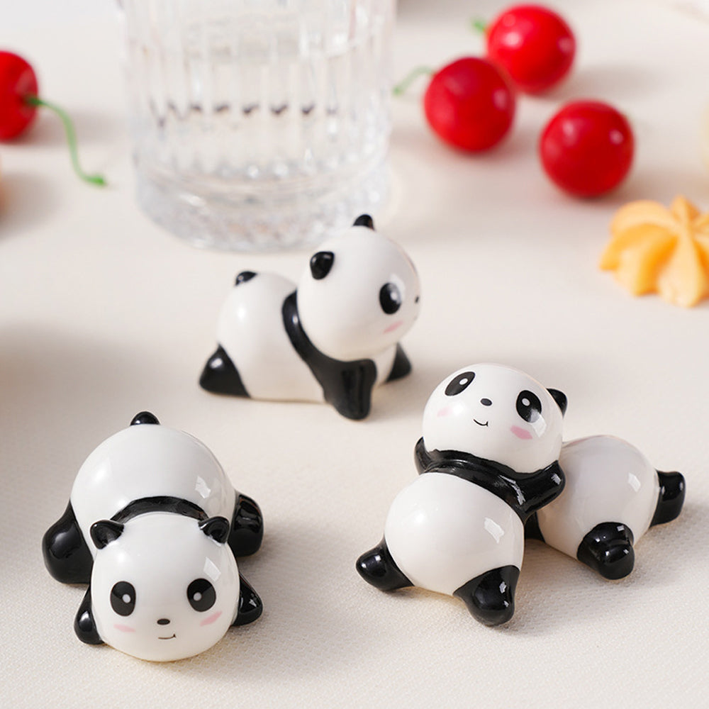 9pcs Ceramic Panda Chopstick Rests – Japanese Style Porcelain Holders for Chopsticks, Spoons & Forks | Cute Panda Tableware & Gift Set