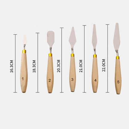 Palette Knife Set – 5PCS Stainless Steel Painting Knives for Oil, Acrylic & Gouache, Artist Spatula Set for Mixing, Blending & Texture Painting